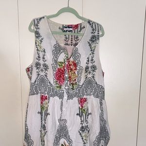 Wedding Brunch Cotton Sundress - button-front, Fuller skirt, Knee length - 16w